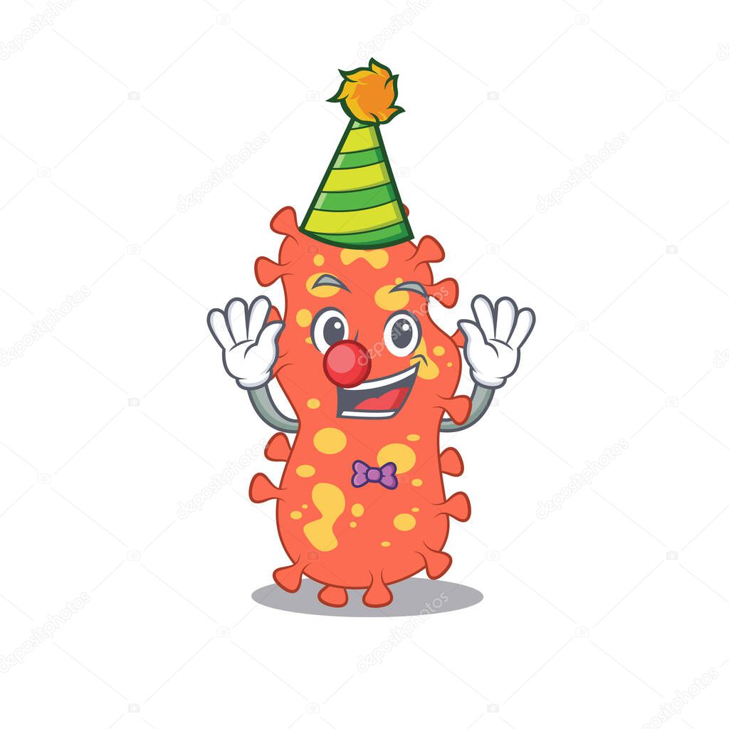 cartoon character design concept of cute clown bacteroides