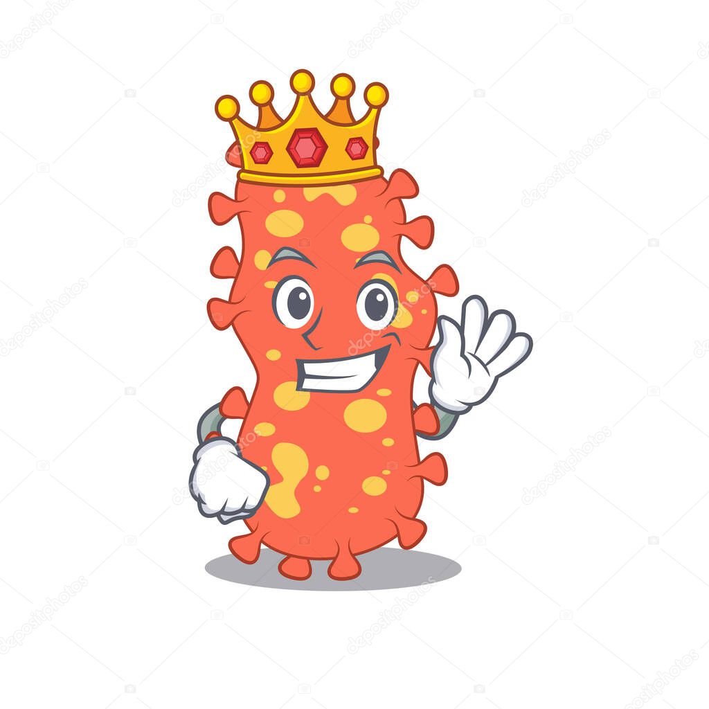 A Wise King of bacteroides mascot design style