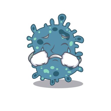 Ağlayan suratlı bir riktozyanın çizgi film karakteri tasarımı. Vektör illüstrasyonu