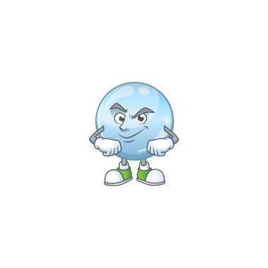 Kollajen damlacıkları sırıtan yüzlü maskot tasarımı