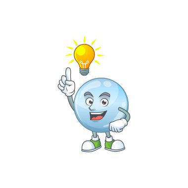 Dahi bir kolajen damlası maskot karakter tasarımının bir fikri vardır.