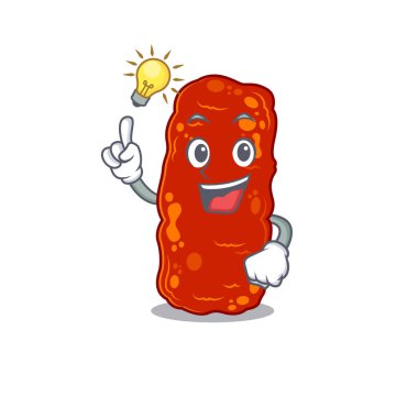 Maskot karakter tasarımı asinetobacter bakteri ile akıllı bir jest vardır. Vektör illüstrasyonu