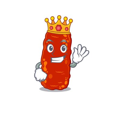 Asinetobacter bakteri maskotu tasarımının bilge kralı. Vektör illüstrasyonu