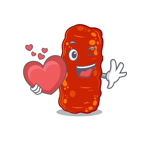 Dulce Acinetobacter Bacteria Estilo Personaje Dibujos Animados Con Corazón Ilustración — Archivo Imágenes Vectoriales