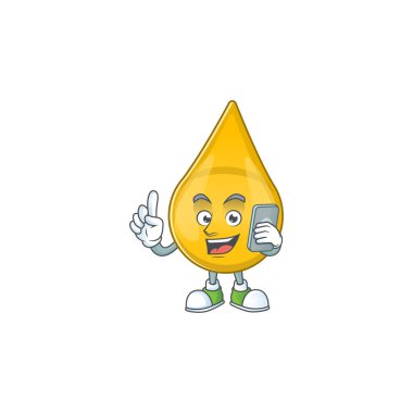 Telefonda konuşan altın saç serumu çizgi film tasarımı konsepti. Vektör illüstrasyonu