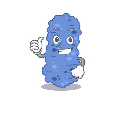 Burkholderia bakteri çizgi film karakteri tasarımı iyi bir jest yapıyor. Vektör illüstrasyonu