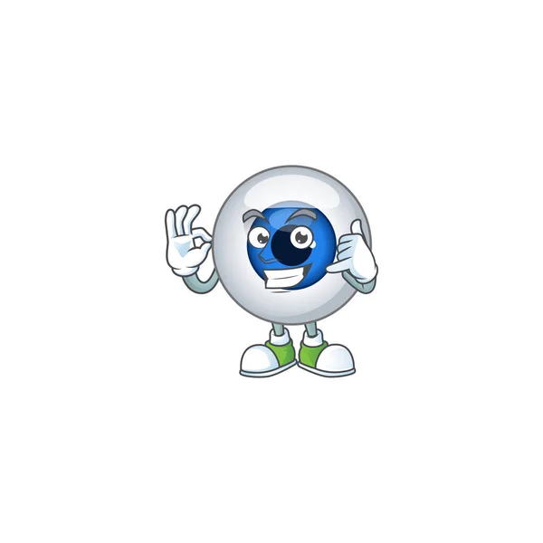Ojo humano bola mascota dibujos animados diseño hacer un gesto de llamada — Vector de stock