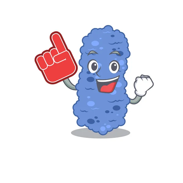 La bacteria Burkholderia se presenta en el diseño de personajes de dibujos animados con dedo de espuma — Vector de stock