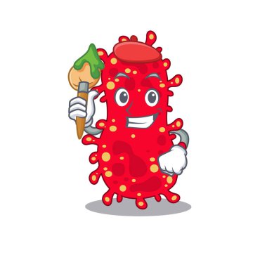 Yaratıcı bir morakella sanatçısı, fırçalı bir maskot tasarımı.