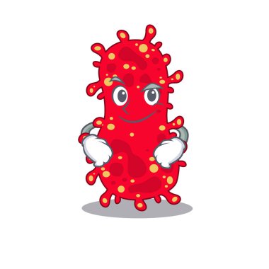 Moraxella 'nın maskot tasarımı, kendinden emin bir jest.