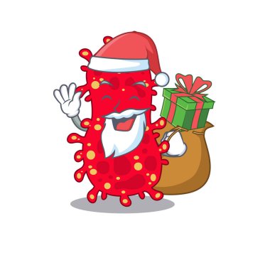 Noel hediyeli Moraxella Noel Baba 'nın çizgi film tasarımı