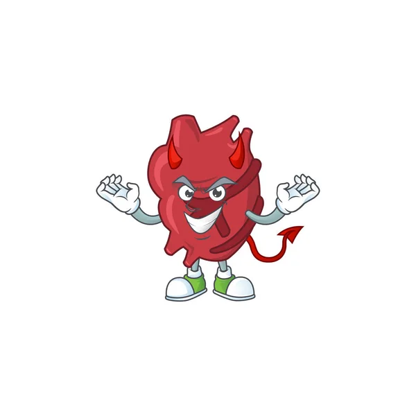 Una imagen de dibujos animados corazón diablo diseño de personajes — Vector de stock