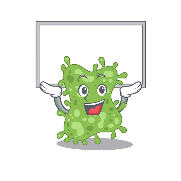 Diseño Mascota Salmonella Enterica Levantar Una Tabla Ilustración Vectorial — Vector de stock