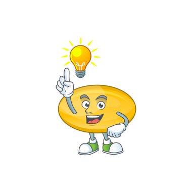 Dahi bir yağ kapsülü maskot tasarımının bir fikri vardır.