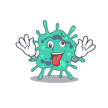 Shigella Boydii 'nin çılgın bir yüzü olduğu bir çizgi film tasarımı. Vektör illüstrasyonu