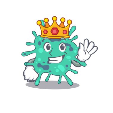 Shigella Boydii 'nin Bilge Kralı maskot tasarımı. Vektör illüstrasyonu