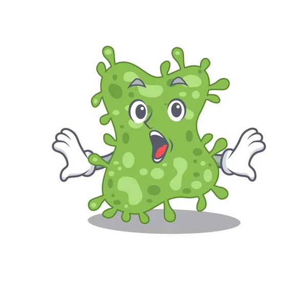 Estilo Diseño Dibujos Animados Salmonella Enterica Tiene Gesto Sorprendido Ilustración — Vector de stock