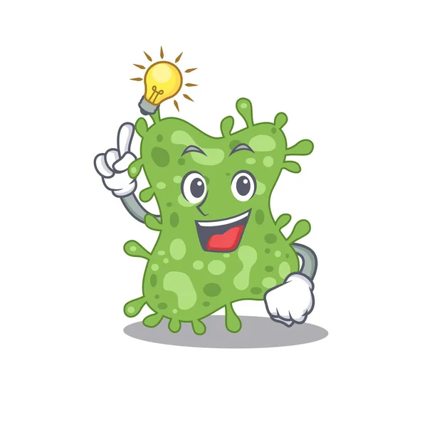 Diseño Del Personaje Mascota Salmonella Enterica Con Tiene Una Idea — Vector de stock
