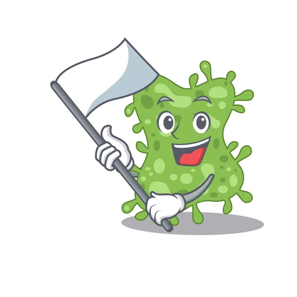 Diseño Nacionalista Del Personaje Mascota Salmonella Enterica Con Bandera Ilustración — Vector de stock