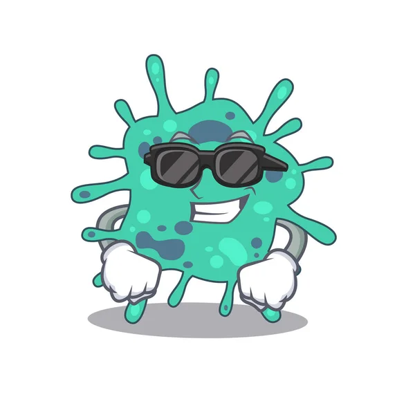 Cool Shigella Boydii Personaje Dibujos Animados Con Gafas Negras Caras — Archivo Imágenes Vectoriales