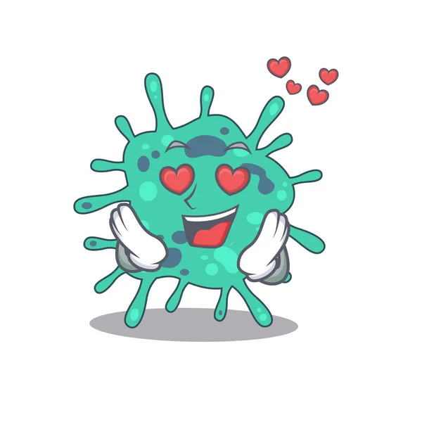 Cute Shigella Boydii Cartoon Character Has Falling Love Face Vector — Stock Vector