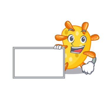 Tahtalı Vibrio çizgi film karakteri tasarım tarzı. Vektör illüstrasyonu