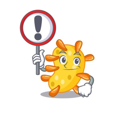 Vibrio karikatür tasarım tarzında bir simge ve tabela. Vektör illüstrasyonu