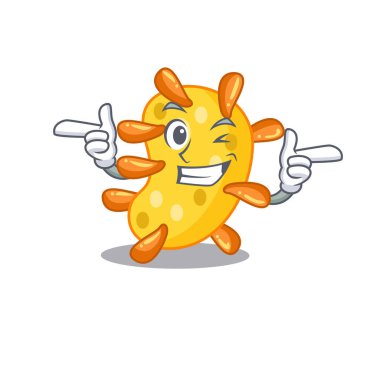 Komik gözlü çizgi film dizayn konsepti Vibrio. Vektör illüstrasyonu