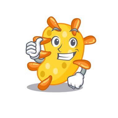 Vibrio çizgi film karakteri tasarımı iyi bir jest yapıyor. Vektör illüstrasyonu