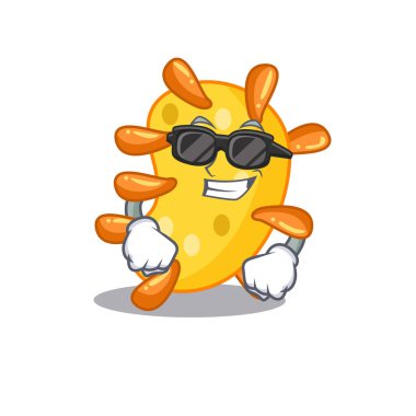 Pahalı siyah gözlük takan havalı bir çizgi film karakteri. Vektör illüstrasyonu