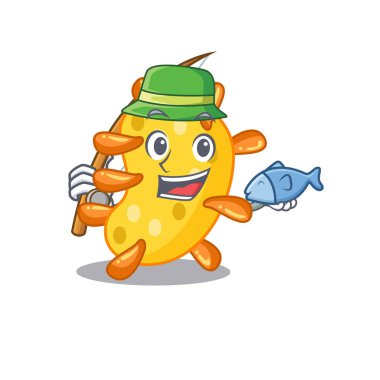 Balık tutarken vibriyo tasarımı konsepti. Vektör illüstrasyonu