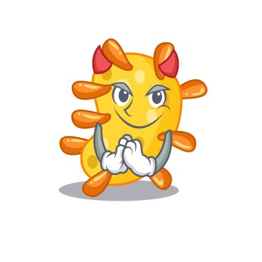 Şeytan çizgi film karakteri tasarımı gibi giyinmiş Vibrio. Vektör illüstrasyonu