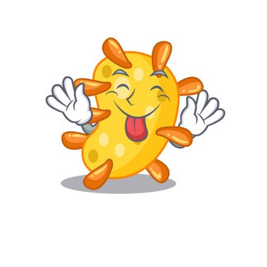 Dili çıkmış komik bir yüz vibriyosu tasarımı. Vektör illüstrasyonu