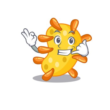 Vibrio 'nun çizgi film dizaynı ve bana komik jest diyebilirsin. Vektör illüstrasyonu