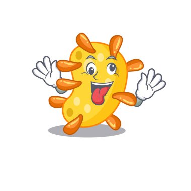 Vibrio 'nun çılgın bir yüze sahip olduğu bir çizgi film tasarımı. Vektör illüstrasyonu