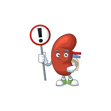 Yaprak insan böbrek karikatür karakteri konsepti.