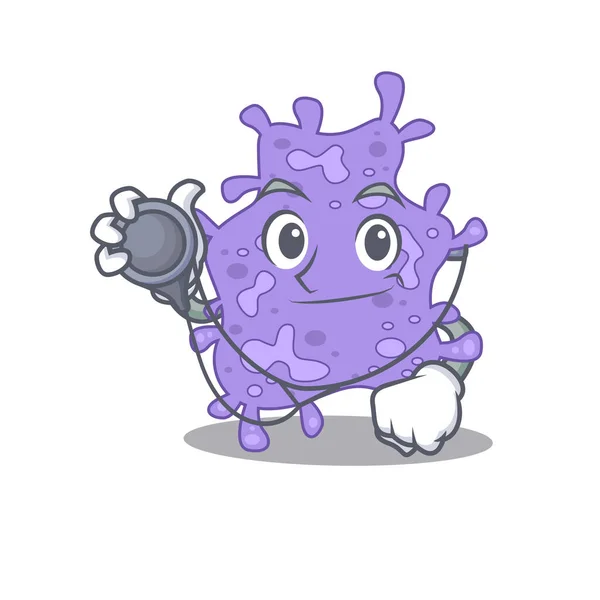 Staphylococcus Aureus Doctor Cartoon Character Tools Vector Illustration — Stock Vector