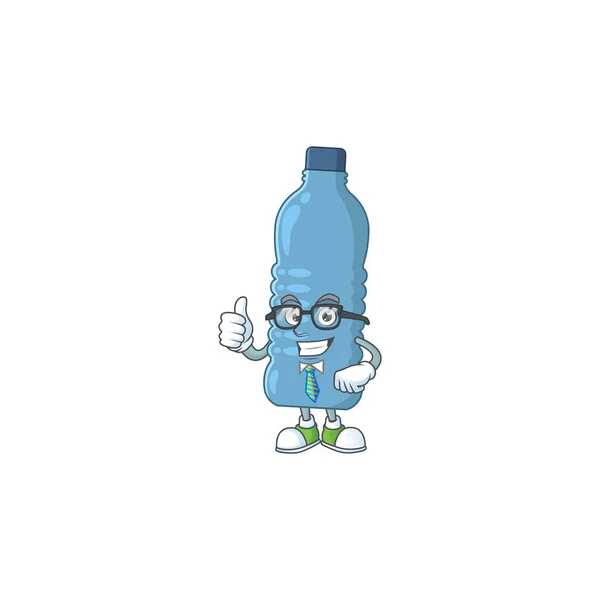 Дизайн Мультиплікаційного Характеру Мінеральної Пляшки Успішний Бізнесмен Векторні Ілюстрації — стоковий вектор