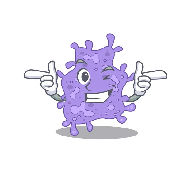 Desenhos Animados Conceito Design Staphylococcus Aureus Com Olho Piscadela Engraçado —  Vetores de Stock