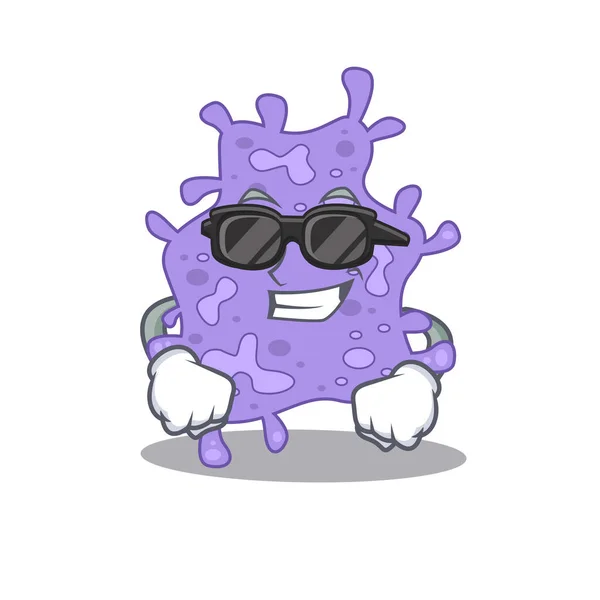 Cool Staphylococcus Aureus Personaje Dibujos Animados Con Gafas Negras Caras — Vector de stock