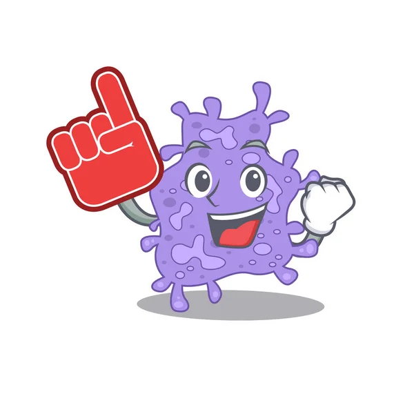 Staphylococcus aureus представлен в дизайне персонажей мультфильмов с помощью пальца пены — стоковый вектор