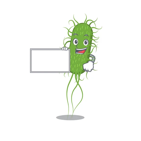 Coli Bakterie Kreslený Charakter Design Styl Deskou Vektorová Ilustrace — Stockový vektor