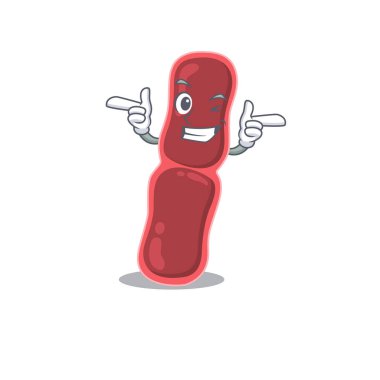 Komik gözlü bakteri çizgi film tasarımı konsepti