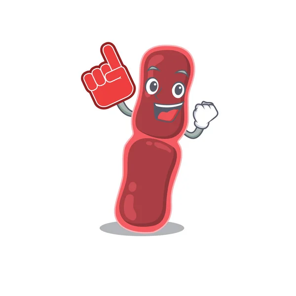 Bacillus bacterias presentadas en el diseño de personajes de dibujos animados con dedo de espuma — Vector de stock