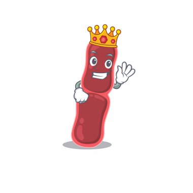 Bacillus 'un Bilge Kralı bakteri maskotu tasarımı