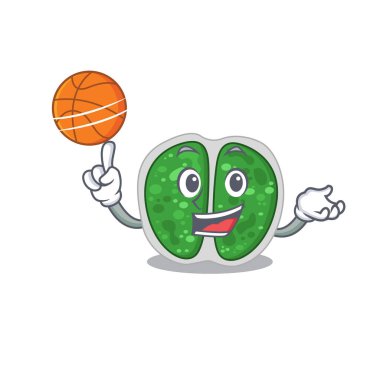 Göz kamaştırıcı chroococcales bakteri maskotu stili basketbol