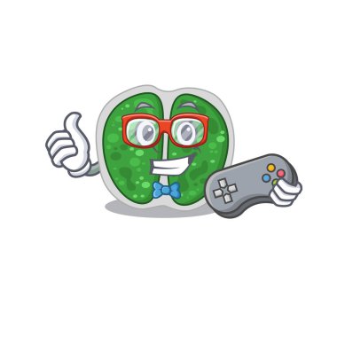 Kroococcales maskot tasarım konsepti denetleyici kullanarak bakteri oyunu