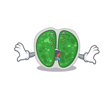 Zengin çizgi film karakteri tasarımı para gözlü bakteriler