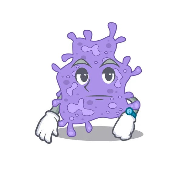 Diseño de la mascota de staphylococcus aureus mostrando gesto de espera — Vector de stock