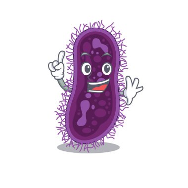 Laktobacillus rhamnosus bakteri maskotu tasarımı bir parmak hareketiyle